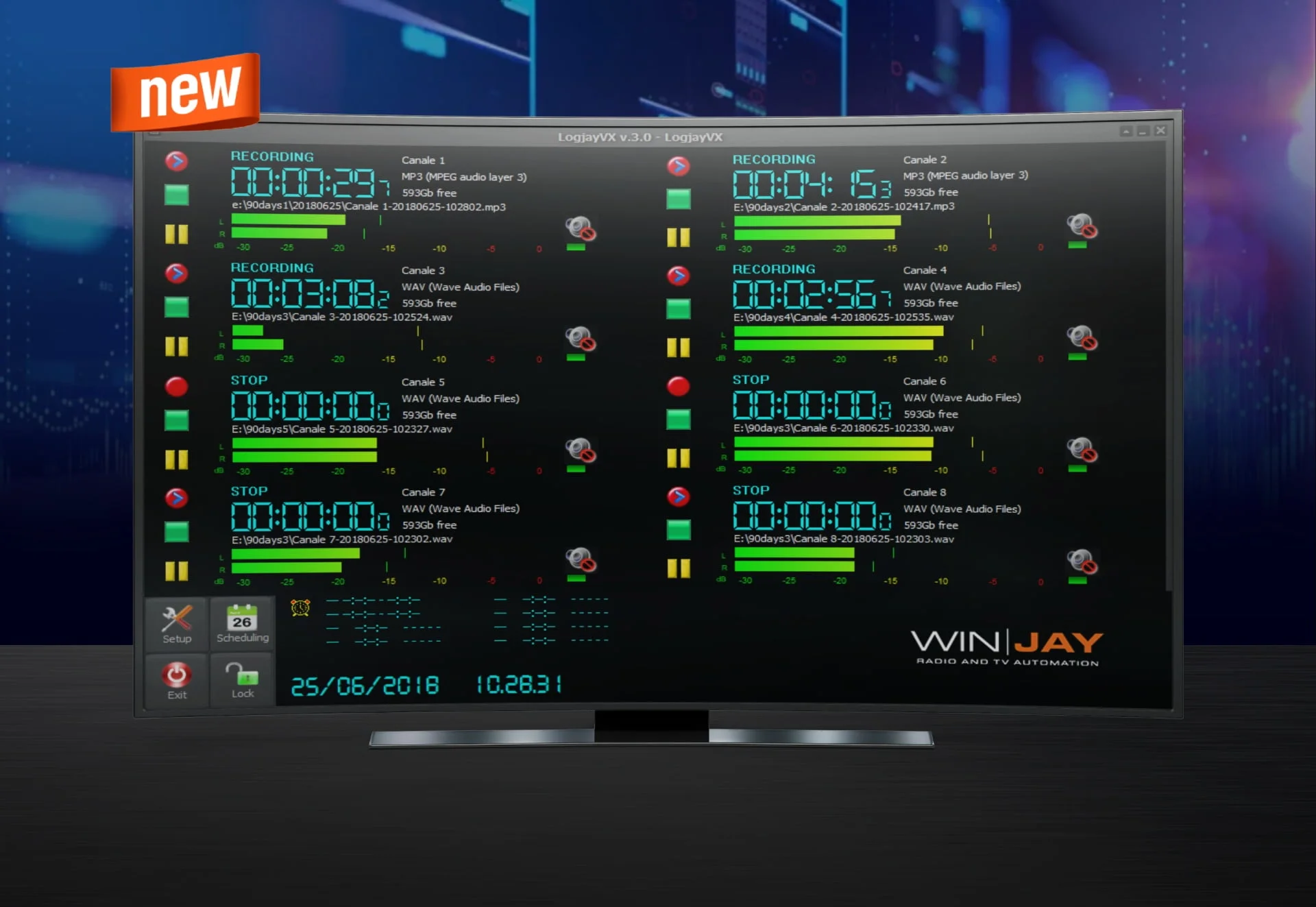 logjayVX radio compliance logging main application screen